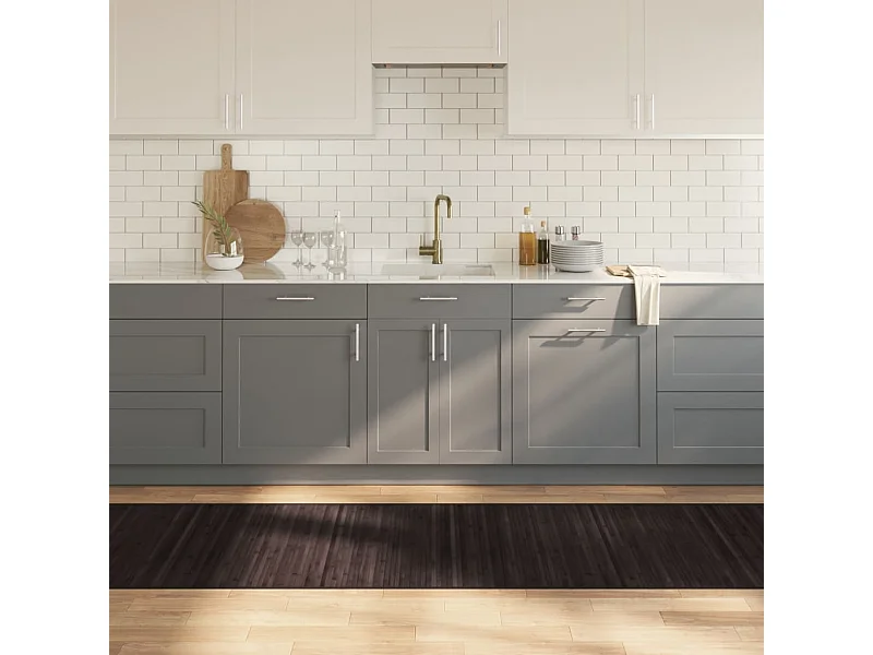 Tapete retangular 80x300 cm bambu castanho-escuro