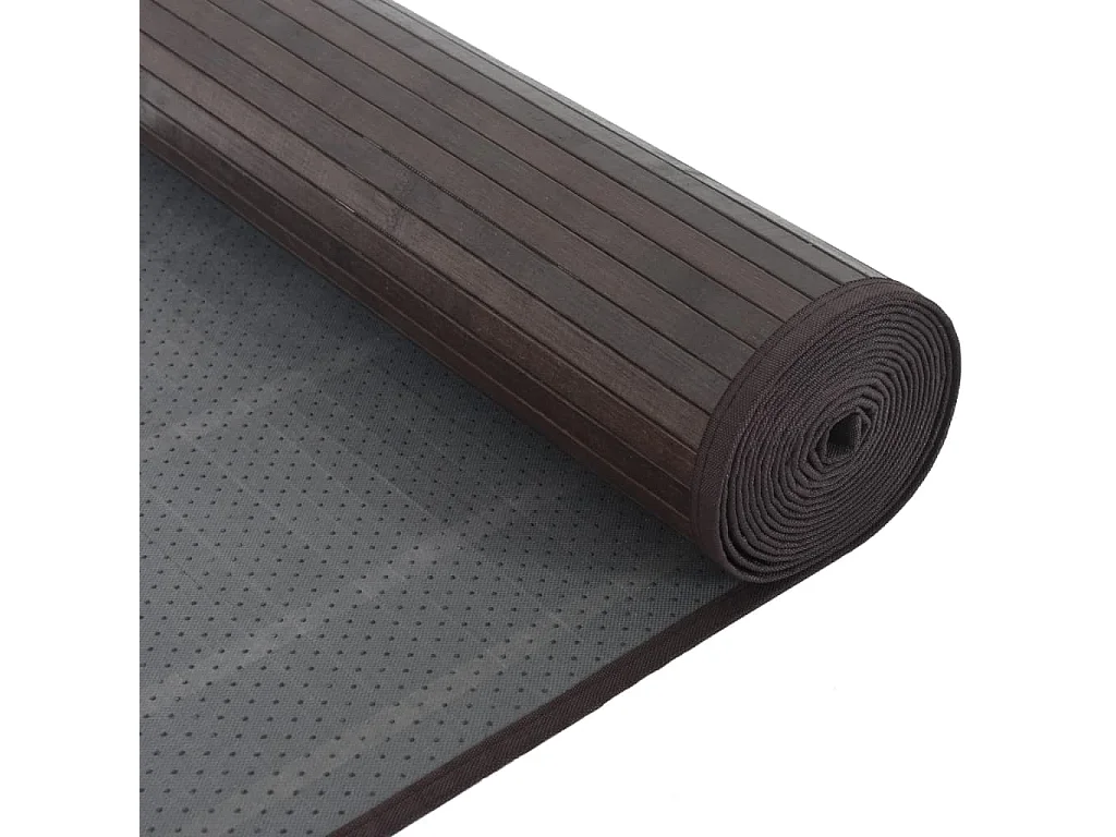 Tapis rectangulaire marron foncé 80x300 cm bambou