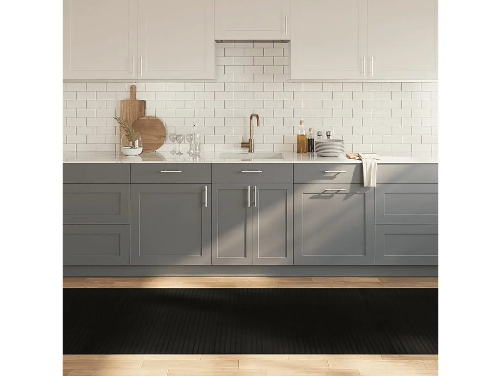 Tapete retangular 100x400 cm bambu preto