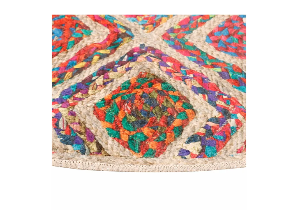 Alfombra lavable antideslizante multicolor Ø 120 cm