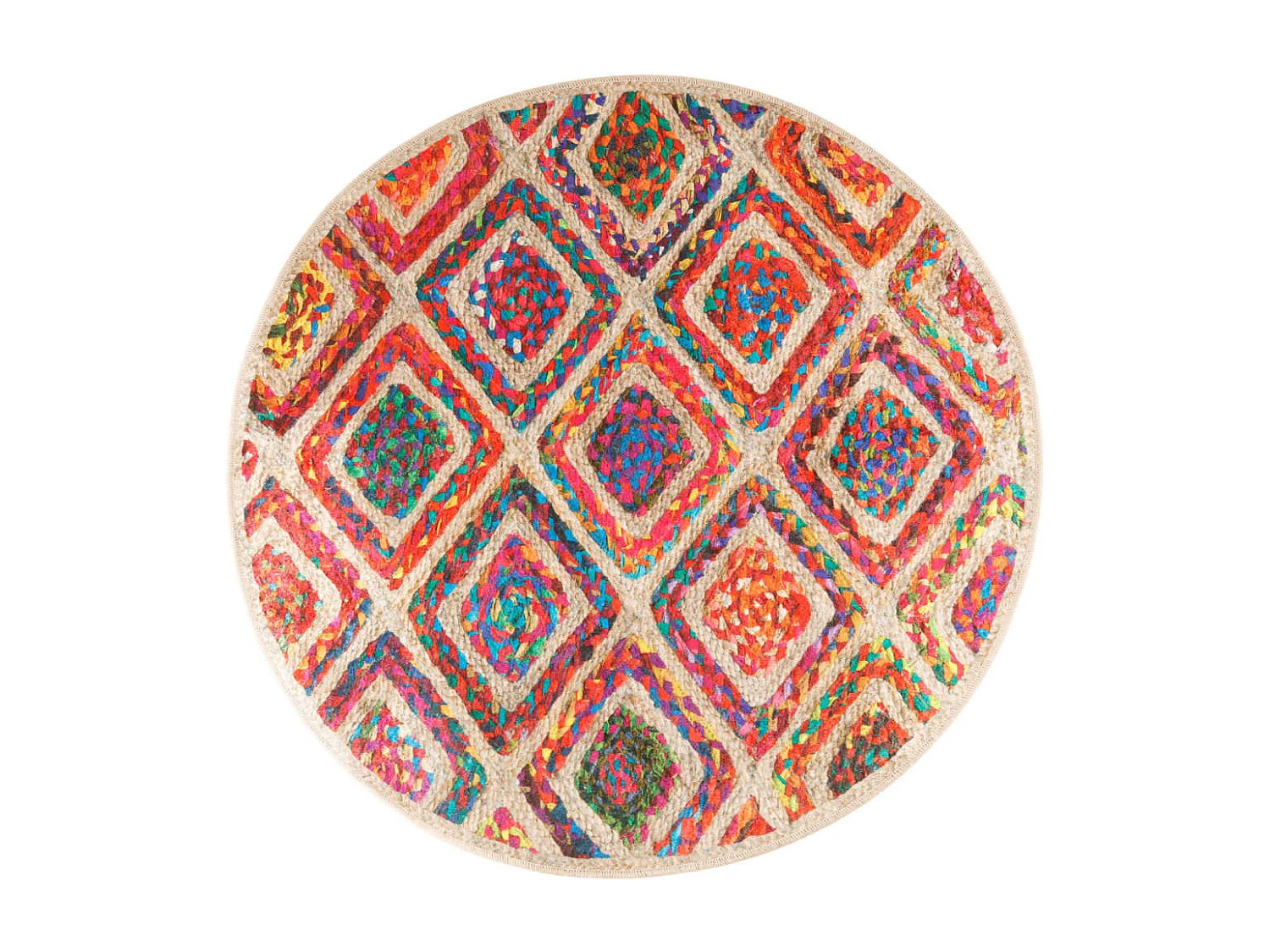 Tapis lavable multicolore ø 120 cm antidérapant