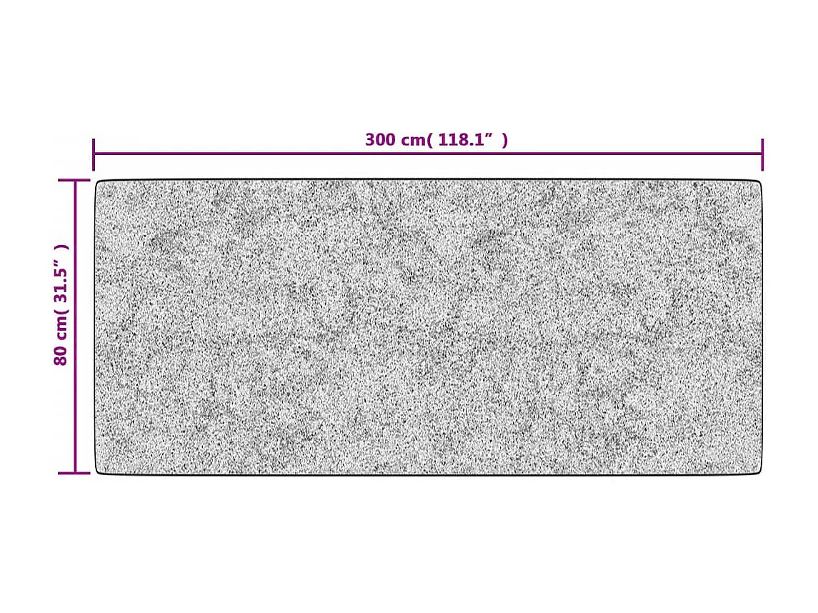 Alfombra lavable antideslizante gris 80x300 cm