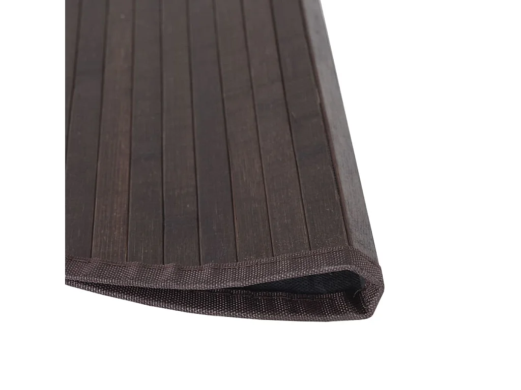 Tapis rond marron foncé 60 cm bambou