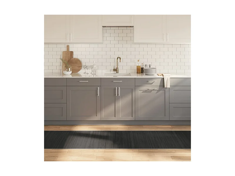 Tapete retangular 70x500 cm bambu cinzento