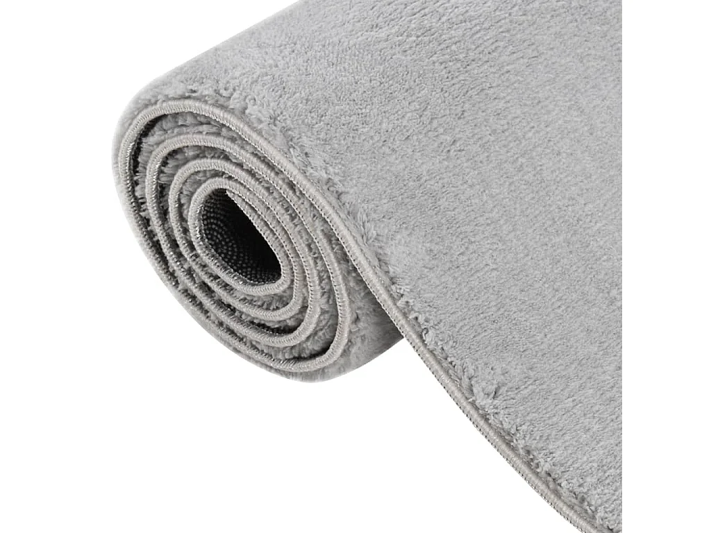 Tapis shaggy doux lavable 160x230 cm antidérapant gris