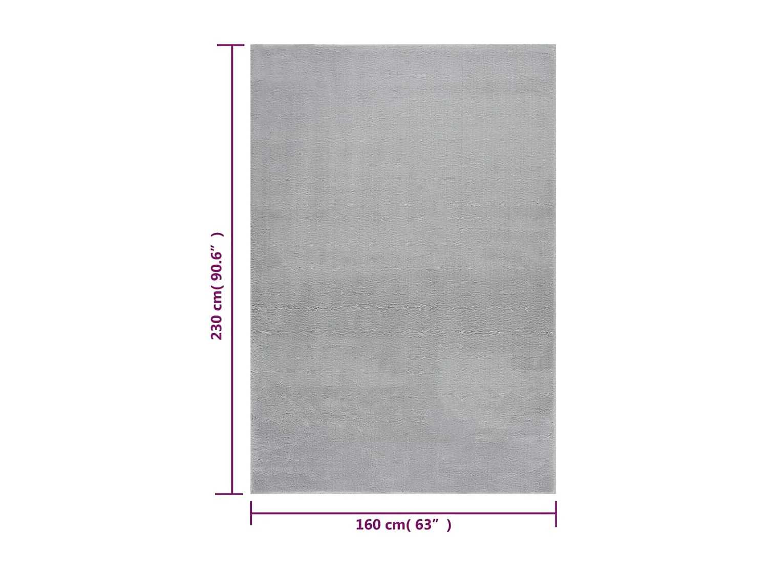 Tapis shaggy doux lavable 160x230 cm antidérapant gris