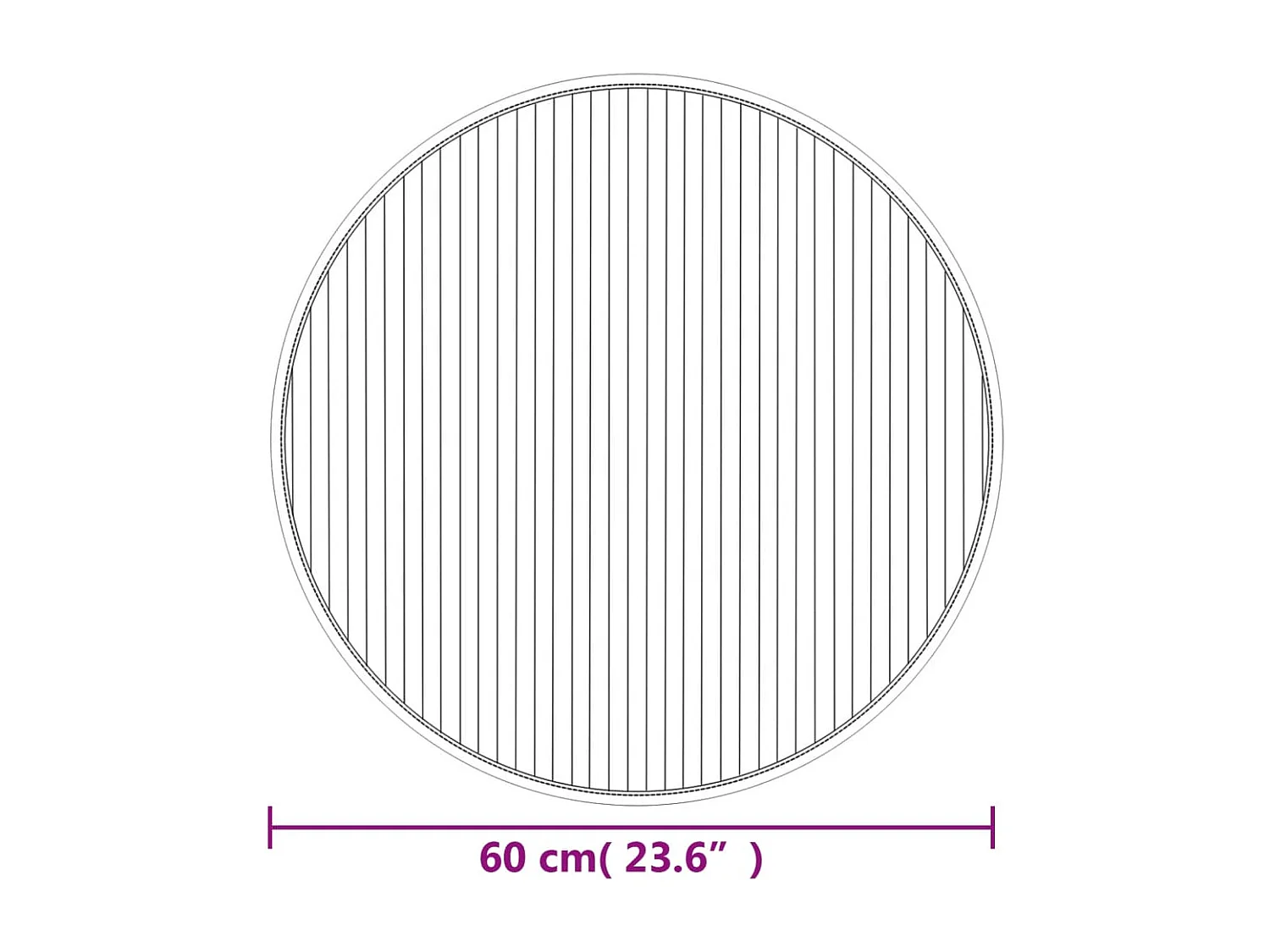 Tapis rond naturel clair 60 cm bambou