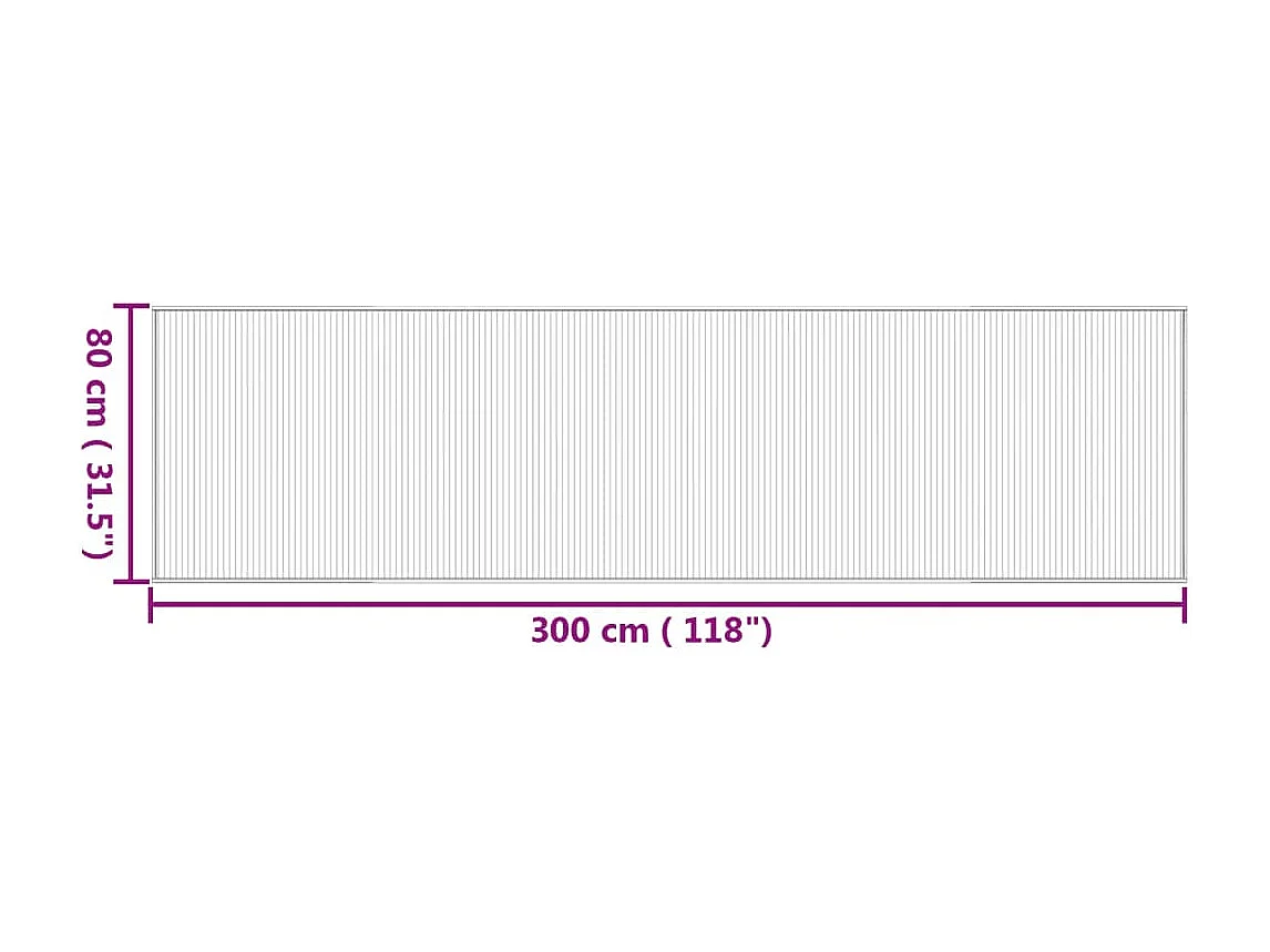 Tapis rectangulaire naturel 80x300 cm bambou