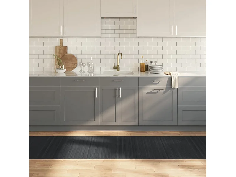 Tapete retangular 80x500 cm bambu cinzento