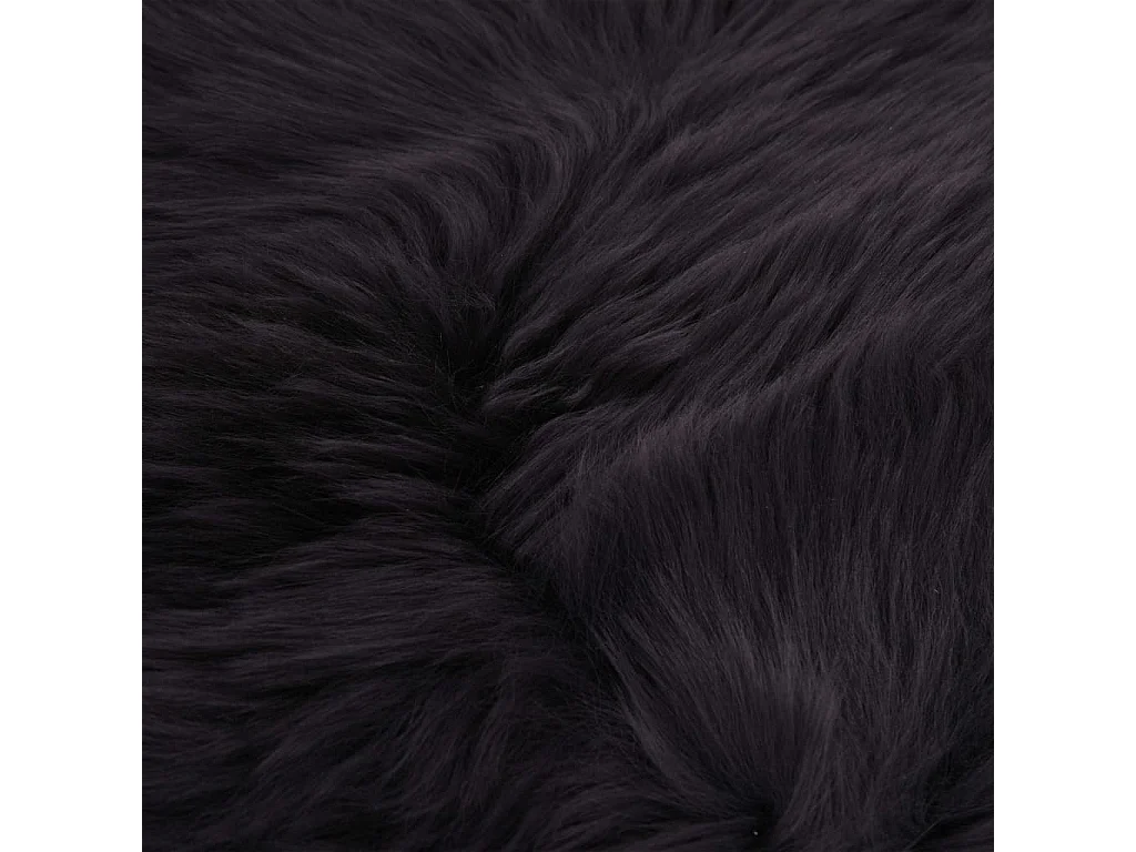 Alfombra de piel de oveja gris oscuro 60x180 cm