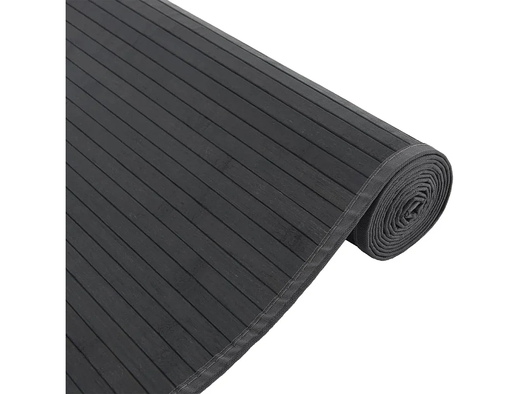 Tapis rectangulaire gris 80x200 cm bambou