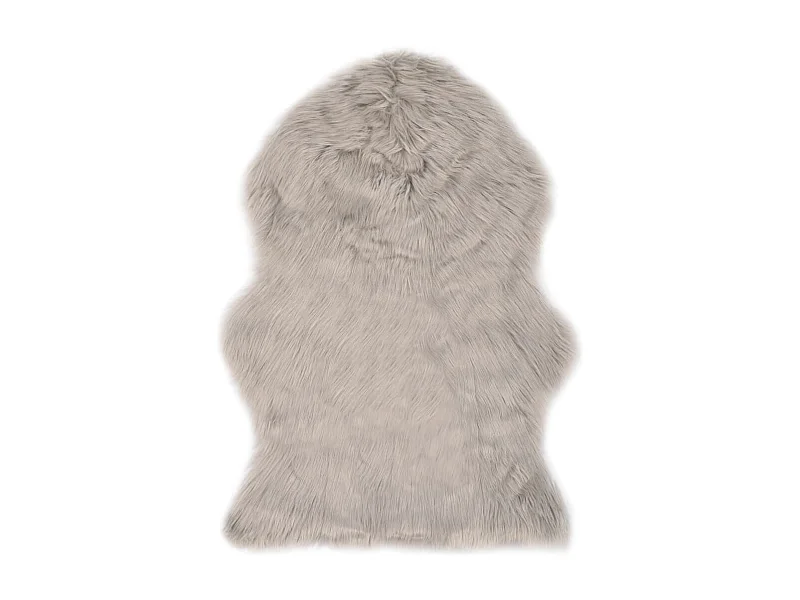 Tapete em pele de carneiro artificial 60x90 cm cinzento-claro