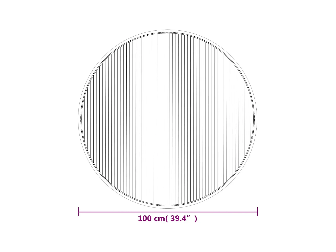 Tapete redondo 100 cm bambu castanho