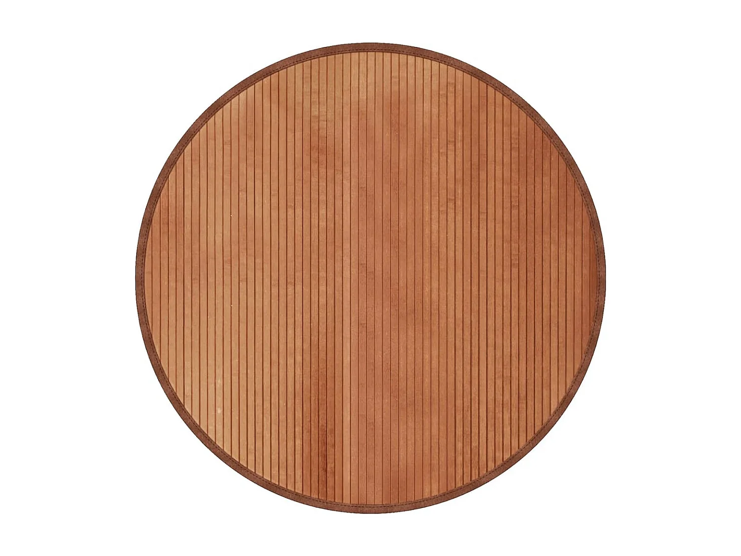 Tapis rond marron 100 cm bambou