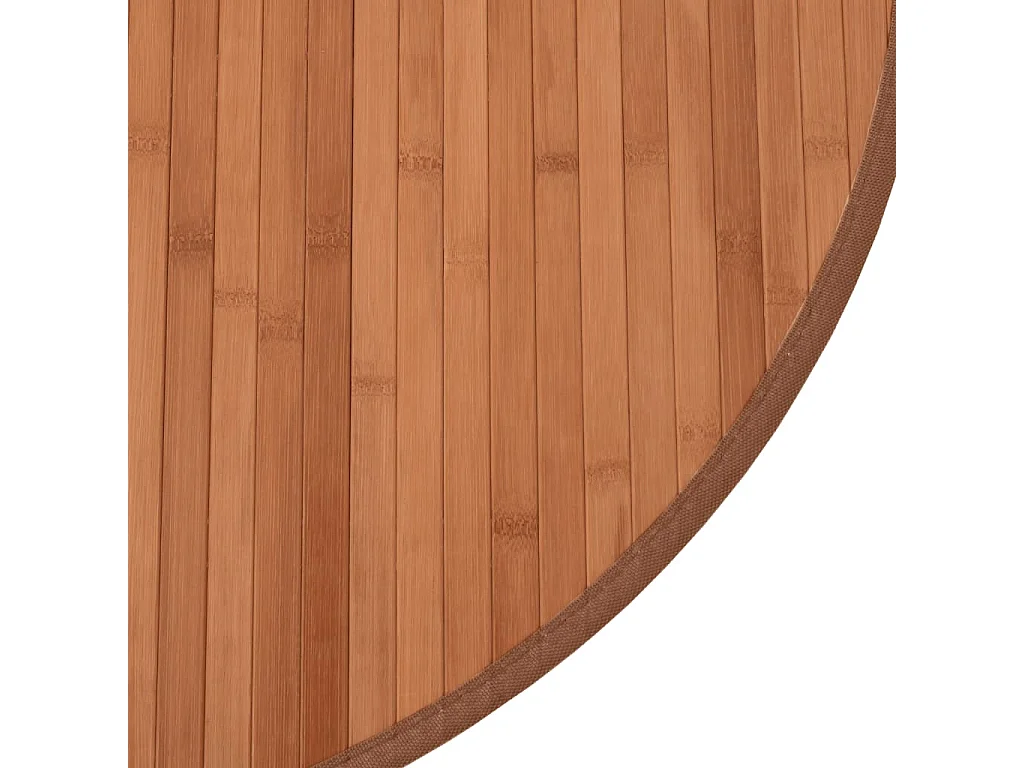 Tapis rond marron 100 cm bambou