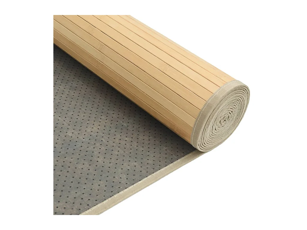 Tapis rectangulaire naturel clair 80x200 cm bambou