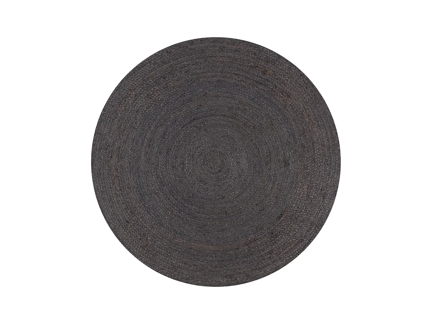 Tapis fait à la main jute rond 150 cm gris foncé
