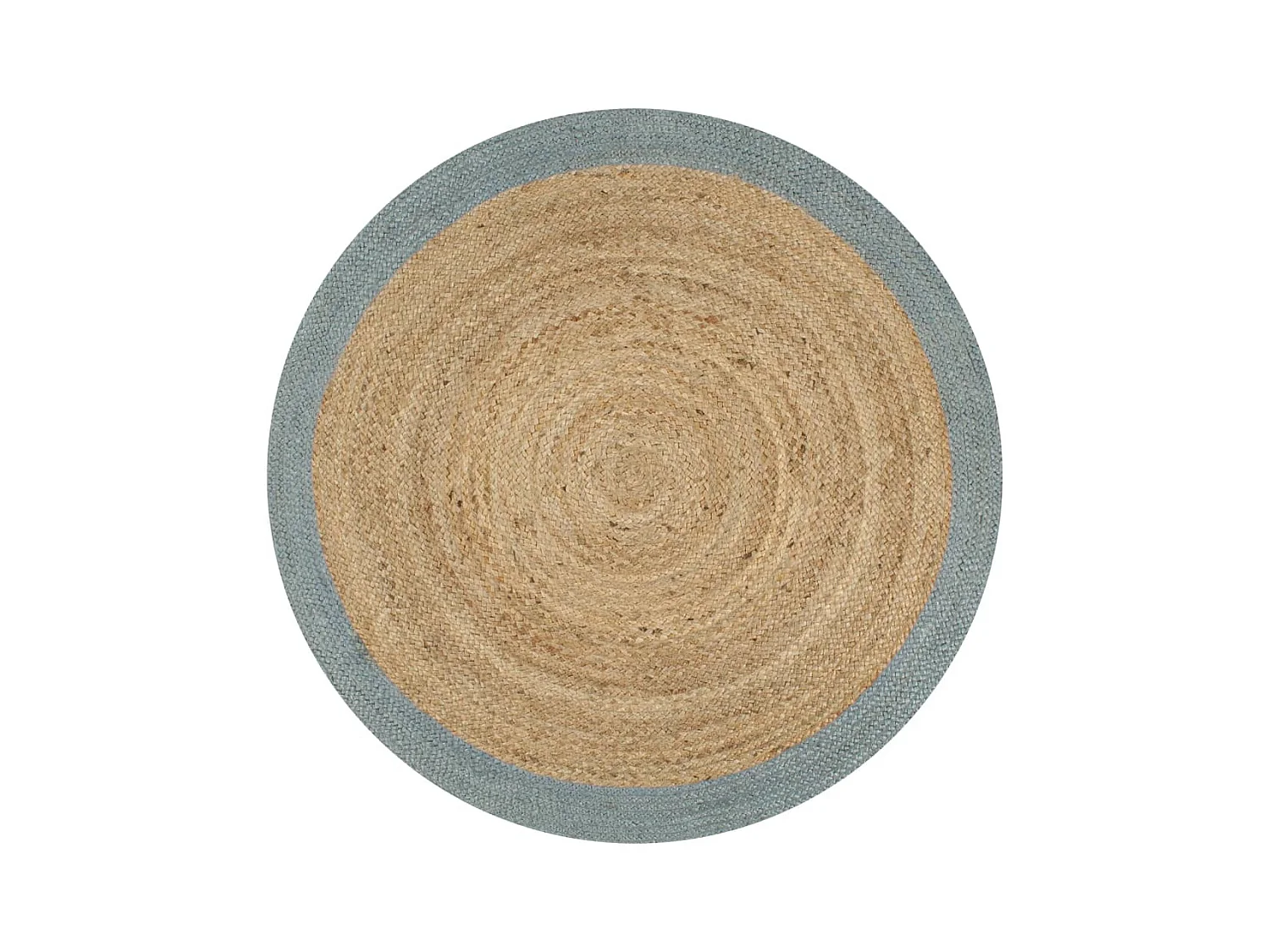 Tapis fait à la main jute avec bord vert olive 150 cm