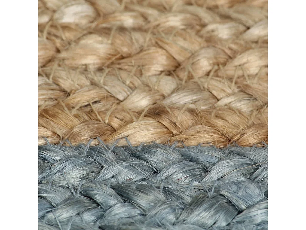 Tapete artesanal em juta com rebordo verde azeitona 150 cm