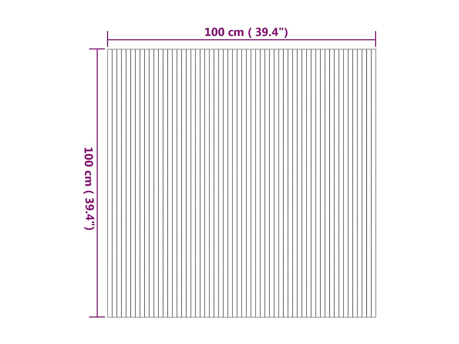 Tapis rectangulaire naturel 100x100 cm bambou