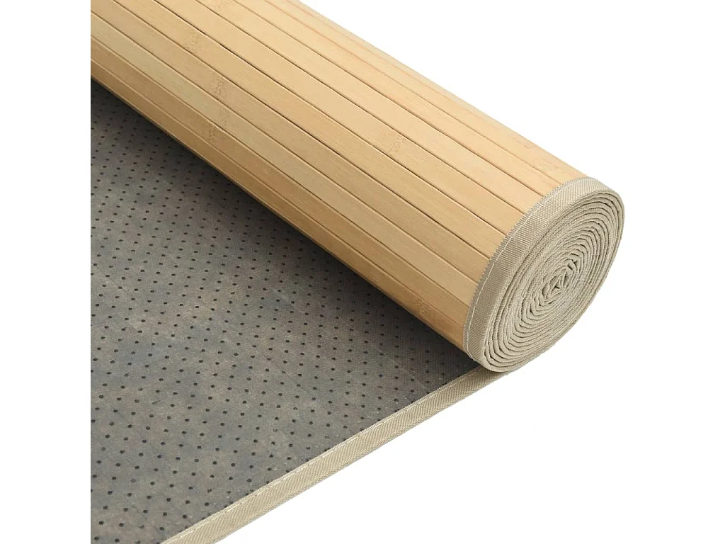 Tapis rectangulaire naturel clair 80x100 cm bambou