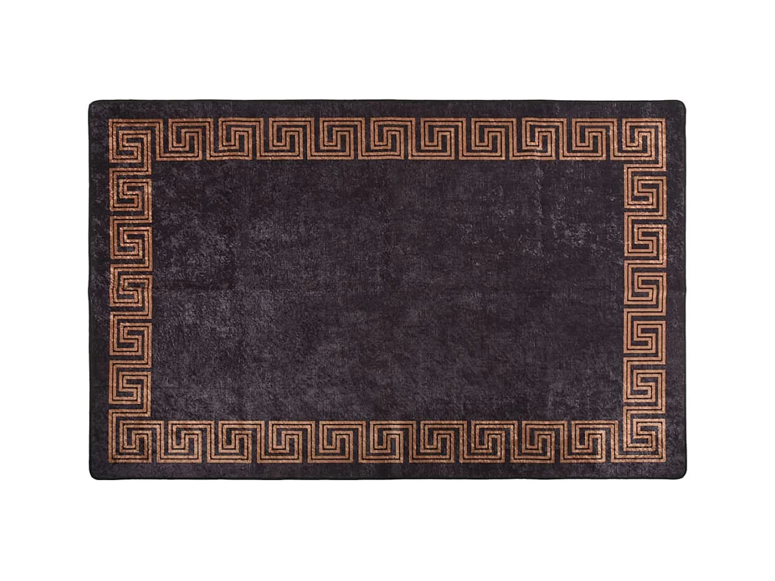 Tapete antiderrapante 80x150 cm preto e dourado