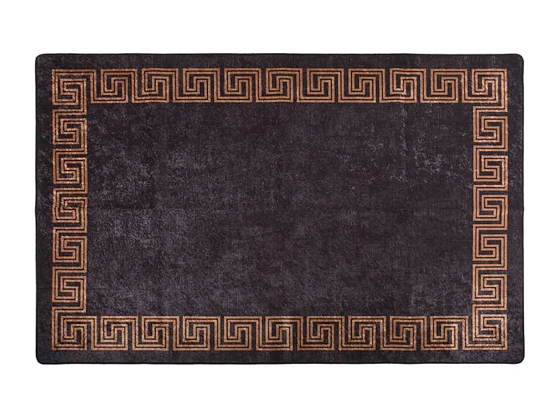 Tapete antiderrapante 80x150 cm preto e dourado