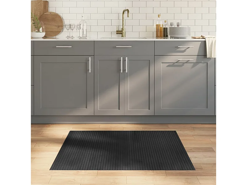 Tapete retangular 80x100 cm bambu cinzento