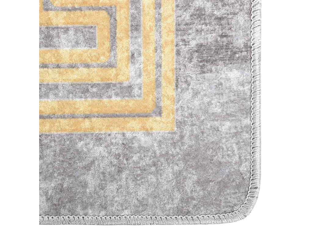 Tapis lavable antidérapant 190x300 cm gris