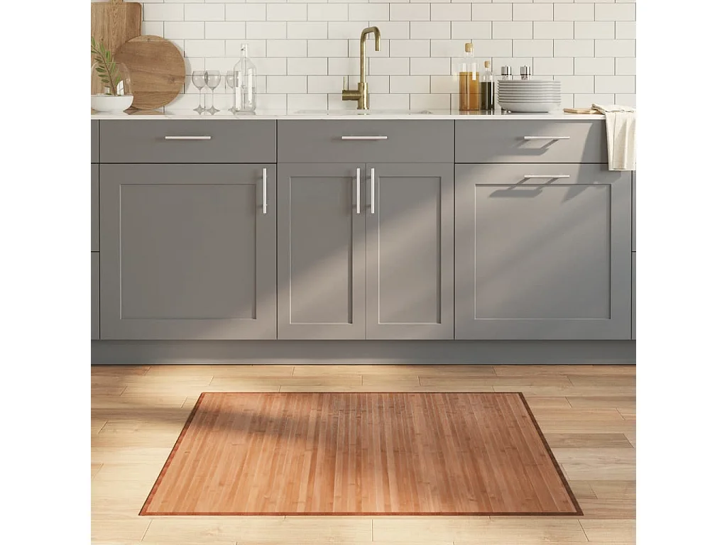 Tapis rectangulaire naturel 80x100 cm bambou