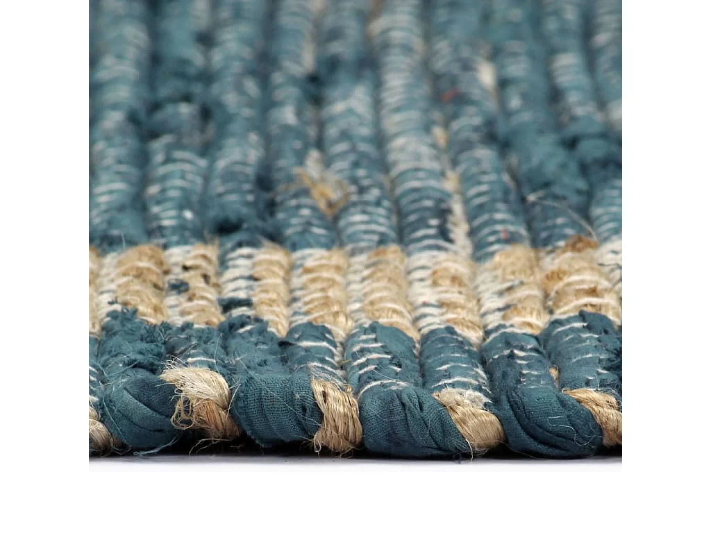 Tapis fait à la main jute bleu 160x230 cm