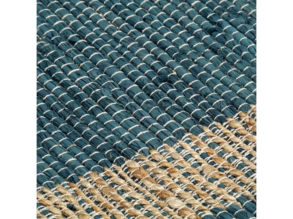 Tapis fait à la main jute bleu 160x230 cm