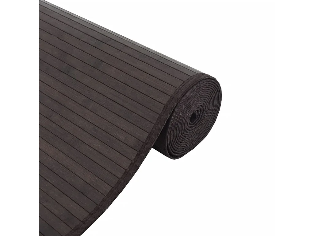 Tapis rectangulaire marron foncé 70x400 cm bambou
