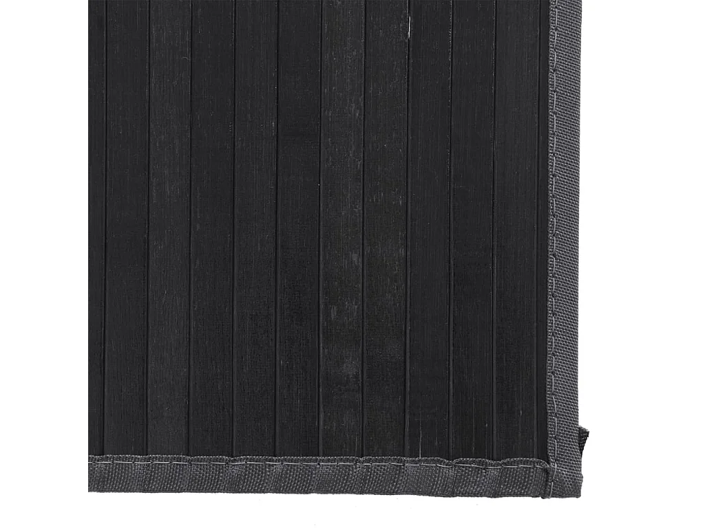 Alfombra rectangular bambú negro 80x300 cm