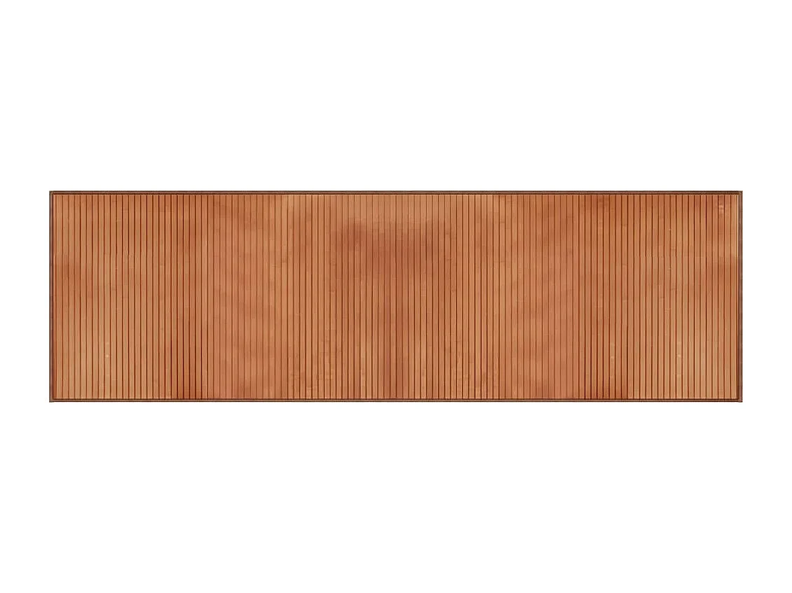 Tapis rectangulaire marron 60x200 cm bambou