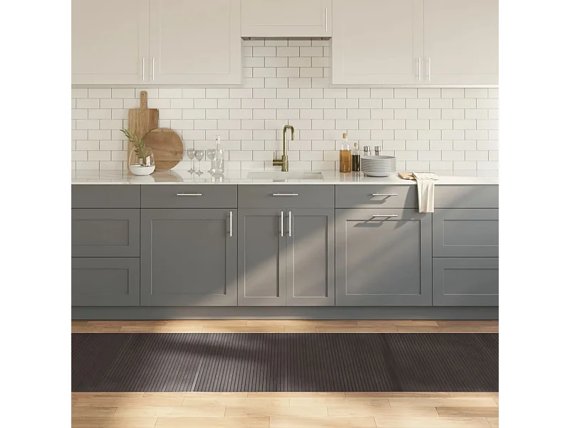 Tapete retangular 80x300 cm bambu castanho-escuro