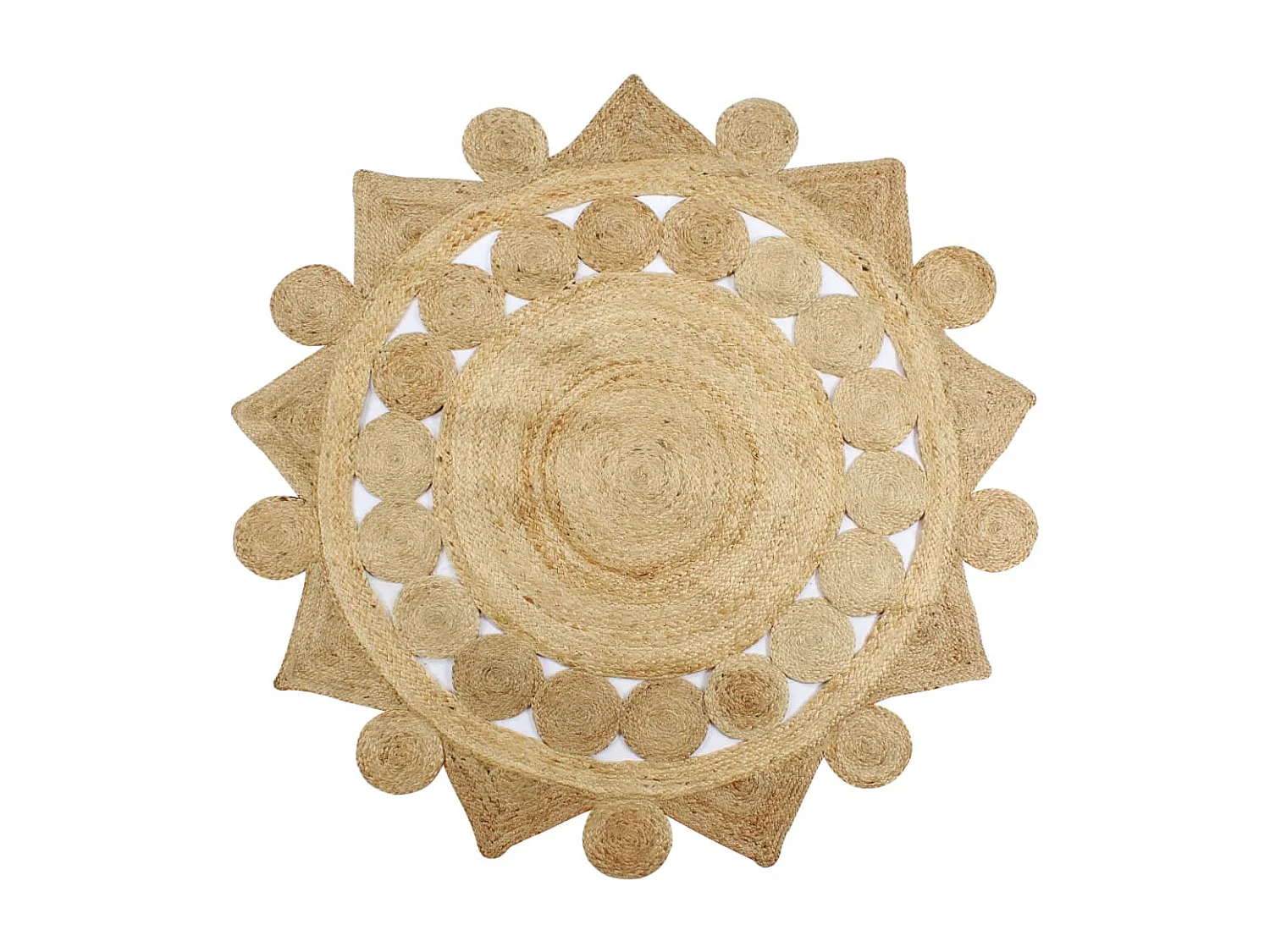 Alfombra tejida a mano de yute trenzado 90 cm