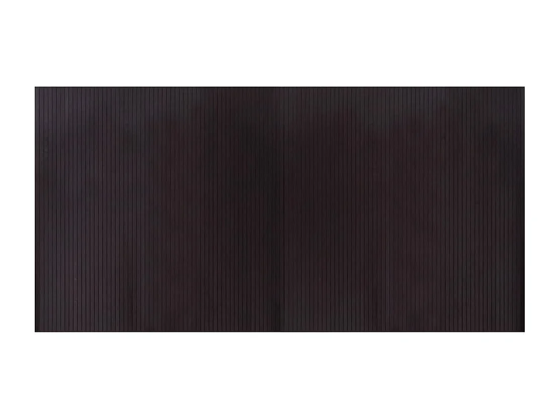 Tapis rectangulaire marron foncé 100x200 cm bambou