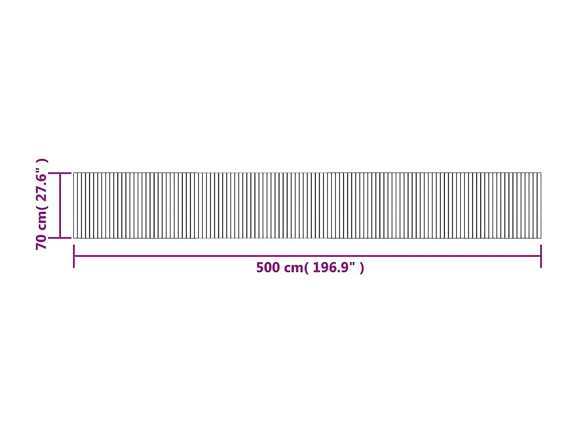 Tapete retangular 70x500 cm bambu cinzento