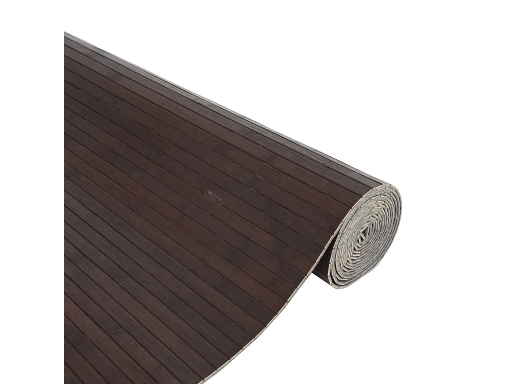 Tapis rectangulaire marron foncé 80x200 cm bambou