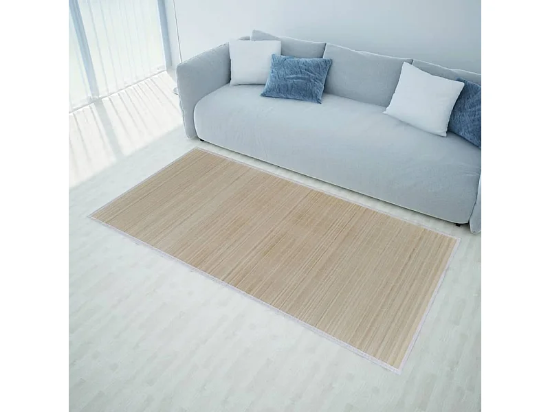 Tapetes retangulares de bambu natural 2 peças 120x180 cm