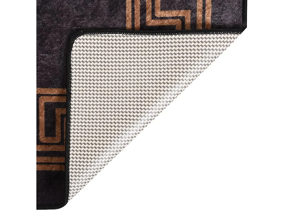 Alfombra lavable antideslizante negro y dorado 120x170 cm