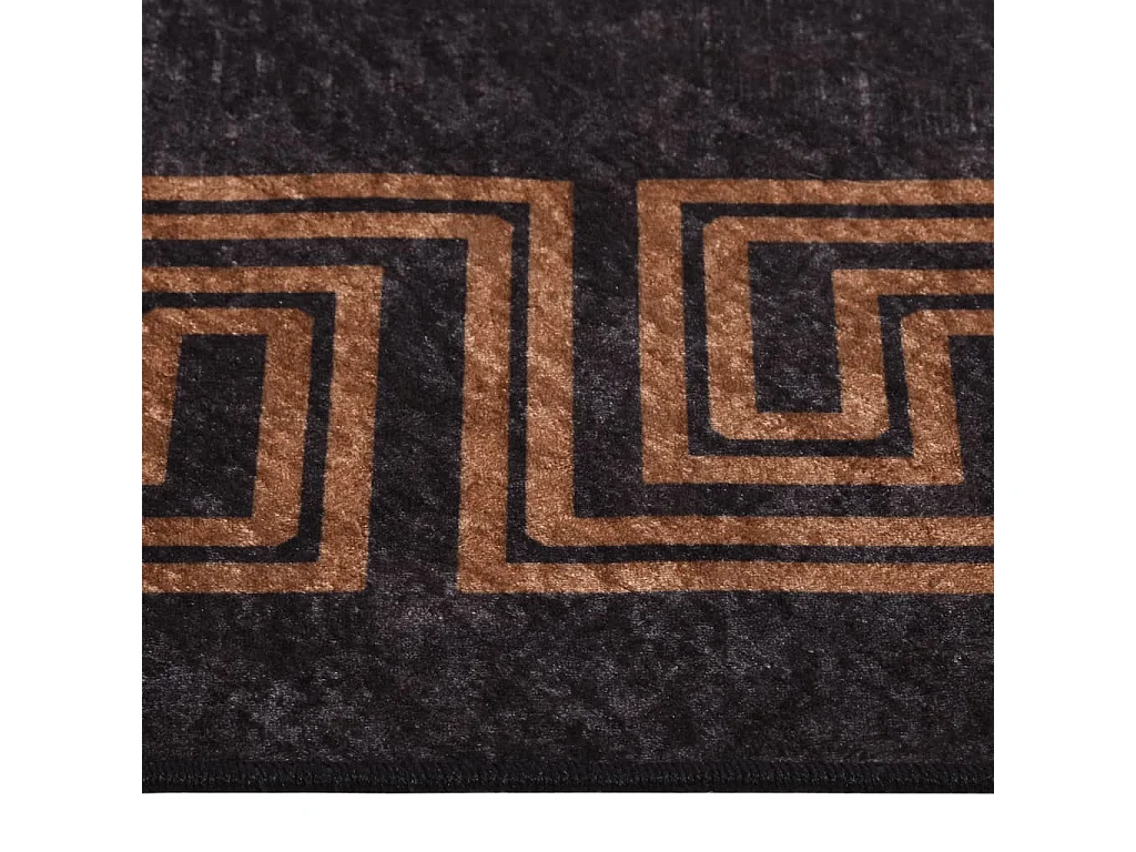Alfombra lavable antideslizante negro y dorado 120x170 cm