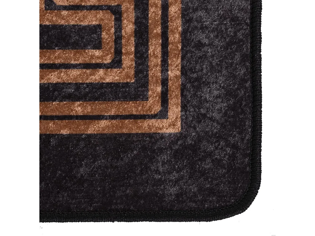 Alfombra lavable antideslizante negro y dorado 120x170 cm