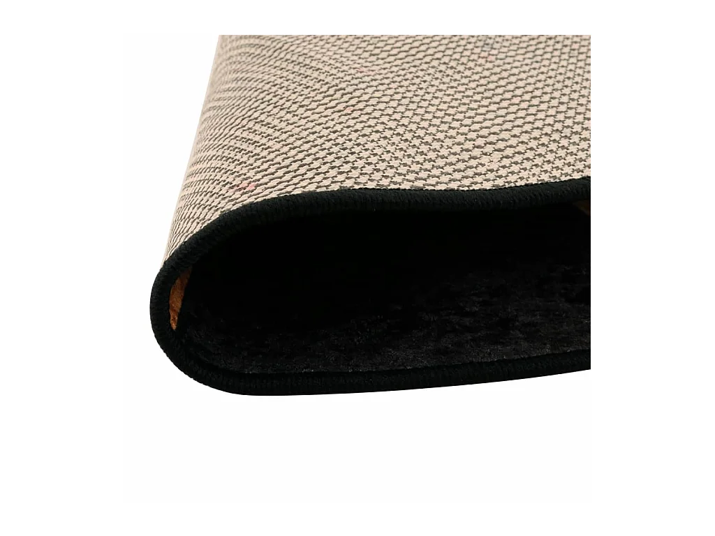 Alfombra lavable antideslizante negro y dorado Ø 120 cm