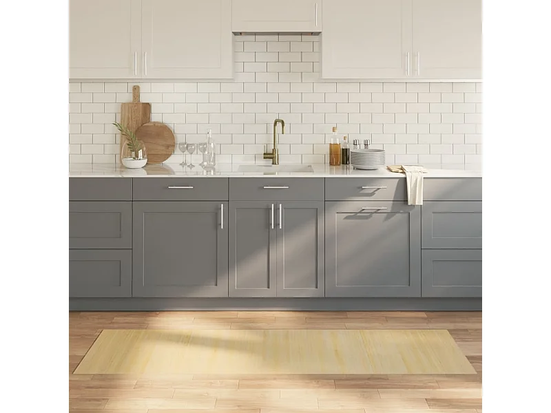 Tapis rectangulaire naturel clair 60x200 cm bambou