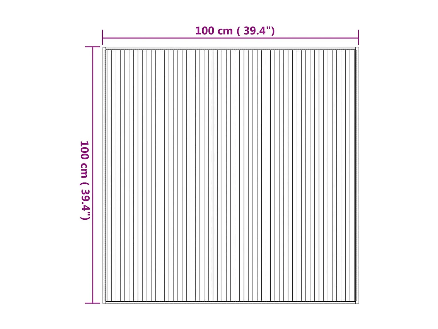 Tapis carré naturel 100x100 cm bambou