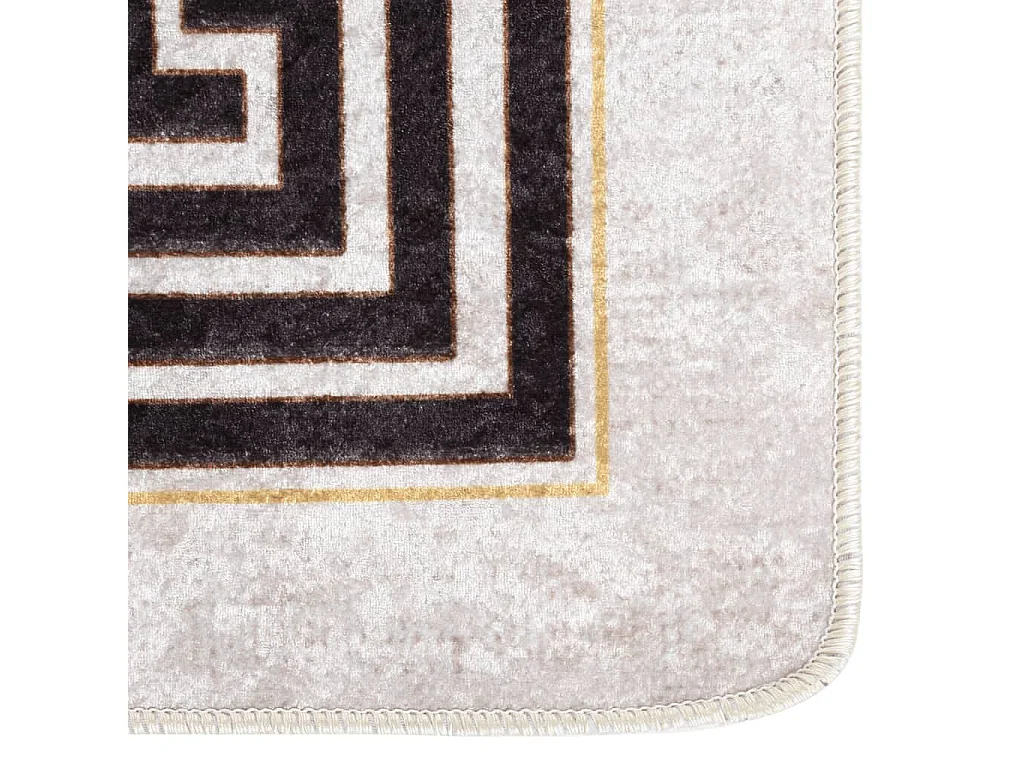 Alfombra lavable antideslizante beige claro 80x300 cm