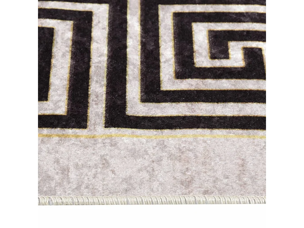 Alfombra lavable antideslizante beige claro 80x300 cm