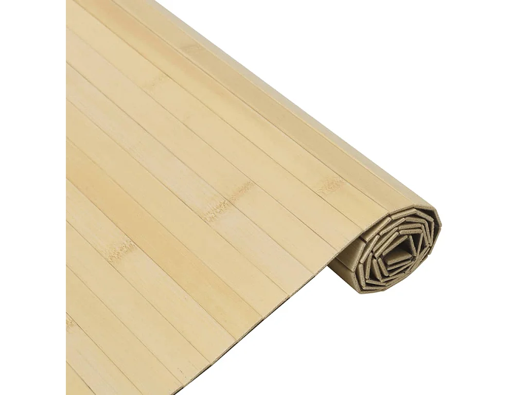 Tapis rectangulaire naturel clair 60x300 cm bambou